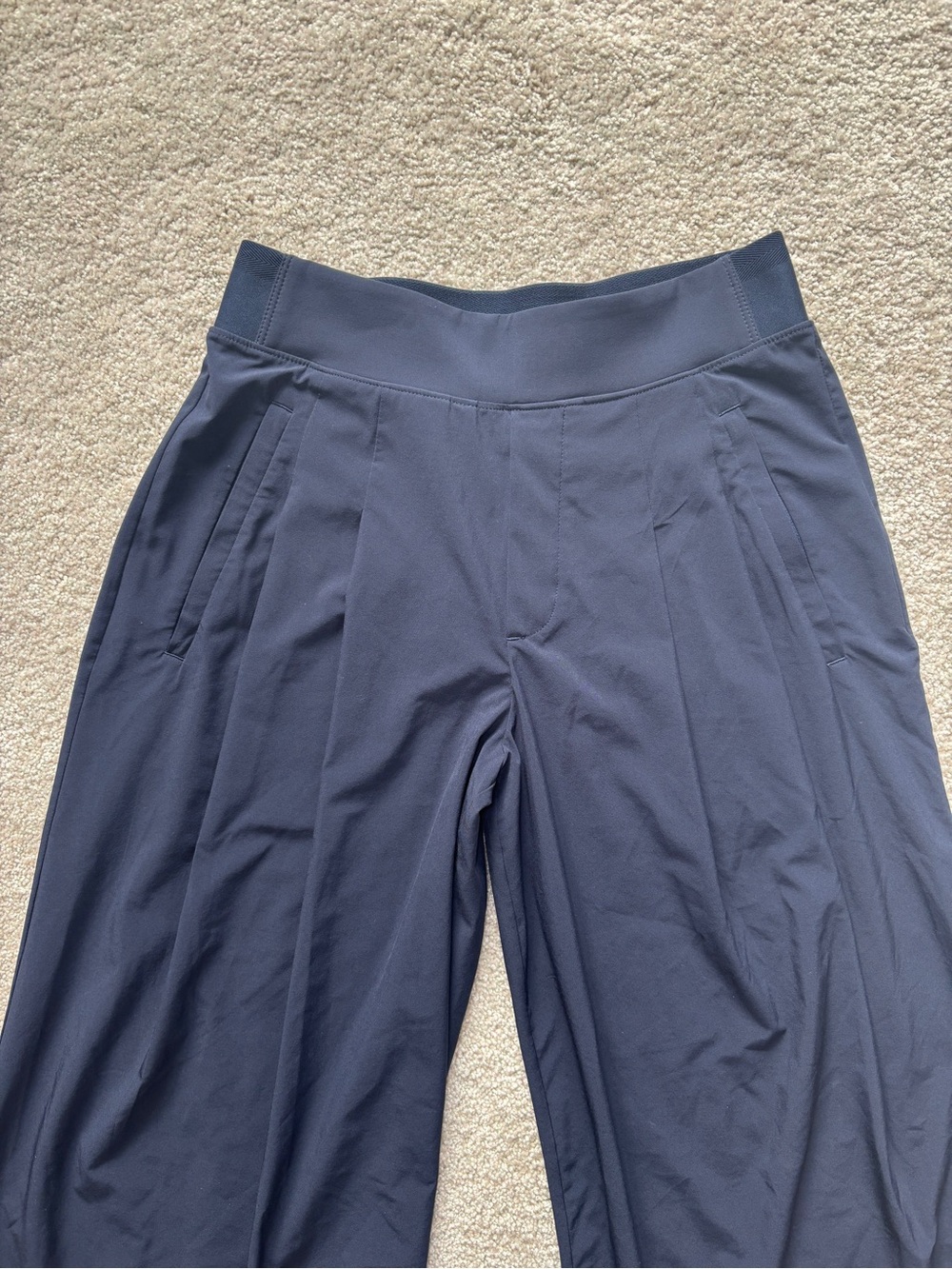 Athleta Brooklyn Heights High Rise Pleated Wide Leg Pant Navy Size 0 - Picture 7 of 11